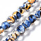 Handmade Lampwork Beads Strands, Inner Flower, Abacus, Faceted, Royal Blue, 11.5x8.5mm, Hole: 1.5mm, about 45pcs/strand, 15.16 inch(38.5cm)