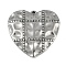 Anti-Tarnish 304 Stainless Steel Pendants, Heart Charm, Stainless Steel Color, 26x27x3.5mm, Hole: 1.4mm