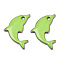 201 Stainless Steel Enamel Pendants, Dolphin, Stainless Steel Color, Green Yellow, 17x11.5x1.5mm, Hole: 1.2mm