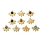 Natural Mixed Stone Pendants, Oval Charms, with 304 Stainless Steel Settings, Ion Plating(IP), Real 18K Gold Plated, 16x19.5x4.5mm, Hole: 1.4mm