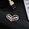 Imitation Pearl Alloy Brooch, with Crystal Rhinestone, Heart, 50x25mm