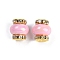 Brass Beads, Cadmium Free & Lead Free, with Rhinestone & Resin, Golden, Pearl Pink, 14.5x13.5mm, Hole: 3.5mm