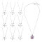 10Pcs 201 Stainless Steel Macrame Pouch Empty Stone Holder for Pendant Necklaces Making, with 304 Stainless Steel Cable Chains & Lobster Claw Clasp, Stainless Steel Color, 17-7/8 inch(45.5cm)