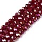 Electroplate Glass Beads Strands, Opaque Solid Color, AB Color Plated, Faceted, Rondelle, Brown, 8x6mm, Hole: 1mm, about 64~65pcs/strand, 40~41cm