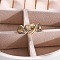 Brass Micro Pave Clear Cubic Zirconia Cuff Finger Rings for Women, Cadmium Free & Nickel Free & Lead Free, Heart, Real 18K Gold Plated, 9mm, Inner Diameter: Adjustable