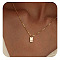 304 Stainless Steel Box Chain Necklaces, 201 Stainless Steel Rectangle Initial Pendant Necklaces for Women, Real 18K Gold Plated, Letter M, 15.75 inch(40cm)