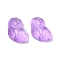 Transparent Glass Beads, Owl, Baking Paint, Dark Orchid, 18x14.5x6.5mm, Hole: 1.2mm