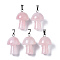 Natural Rose Quartz Pendants, with Stainless Steel Snap On Bails, Mushroom Shaped, 24~25x16mm, Hole: 5x3mm
