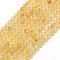 Natural Gold Rutilated Quartz Beads Strands, Round, Faceted, 3mm, Hole: 0.5mm, about 113pcs/strand, 15.35 inch(39cm)