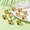 Round Natural & Synthetic Gemstone Finger Rings, Real 18K Gold Plated 304 Stainless Steel Wide Open Cuff Rings for Unisex, 8.5mm, Adjustable