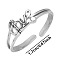 Stylish LOVE Letter Design 304 Stainless Steel Open Cuff Ring for Women, Stainless Steel Color, Inner Diameter: 17mm