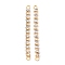 Brass Clear Teardrop Cubic Zirconia Links Connectors, Long-Lasting Plated, Rectangle, Real 18K Gold Plated, 58x3.5~5x3mm, Hole: 2.5mm