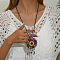 Natural Shell Pendant Necklaces for Women, Colorful, Flat Round, 19.29 inch(49cm)