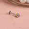 316L Surgical Stainless Steel Round Ball Threadless Labrets, with Polymer Clay Rhinestone, Stainless Steel Color, Colorful, 8mm, Pin: 1.2mm, Head: 4mm