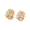 Brass Micro Pave Clear Cubic Zirconia Beads, Nickel Free, Snowflake, Golden, 12x7mm, Hole: 5mm