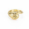 Snake Shape Rack Plating Alloy Cuff Rings, Open Rings, Cadmium Free & Lead Free, Light Gold, US Size 7 1/2(17.7mm)