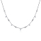 Sterling Silver Micro Pave Clear Cubic Zirconia Star & Round Charms Necklaces, Platinum, Platinum, 13.78 inch(35cm)