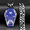 201 Stainless Steel Enamel Pendant Necklaces for Women Men, Coffin with Word, Stainless Steel Color, 23.58 inch(59.9cm)
