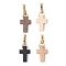 Wood Pendants, Cross Charms, Golden, 21~22x14~15x4~5mm, Hole: 5x4mm
