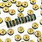 Brass Rhinestone Spacer Beads, Grade A, Straight Flange, Golden Metal Color, Rondelle, Blue Zircon, 8x3.8mm, Hole: 1.5mm