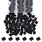 210~240Pcs Glass Seed Beads, 2-Hole, Rectangle, Black, 5x4.5~5.5x2~2.5mm, Hole: 0.5~0.8mm