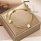 Stainless Steel Charm Anklets for Women, Real 18K Gold Plated, Flower, 8.27 inch(21cm)