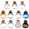 11Pcs 11 Colors Lucky Bag Shape Glass Cork Bottles Ornament, Glass Empty Wishing Bottles, DIY Vials for Pendant Decorations, Mixed Color, 2.5cm, 1pc/color