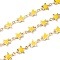 Handmade Alloy Enamel Star Link Chains, with Spool, Soldered, Long-Lasting Plated, Lead Free & Cadmium Free, Golden, Gold, 11x8x1.6mm, about 16.4 Feet(5m)/roll