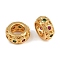 Brass Micro Pave Cubic Zirconia European Beads, Large Hole Beads, Rondelle, Nickel Free, Real 18K Gold Plated, 8x4mm, Hole: 4mm