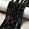 Dyed Natural Malaysia Jade Rondelle Beads Strands, Faceted, Black, 4x2~3mm, Hole: 1mm, about 115pcs/strand, 14 inch