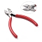 Jewelry Pliers, #50 Steel(High Carbon Steel) Side Cutting Pliers, Side Cutter, Gunmetal, Red, 115x55mm