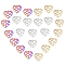 DICOSMETIC 24Pcs 3 Colors Heart Charms Stainless Steel Charms Sweet Heart Pendants Tiny Heart-Shaped Cut-Out Pendants Rainbow and Gold Heart Pendants for DIY Jewellery Making, Hole: 1.4mm