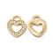 Rhinestone Pandants, with Rack Plating Golden Alloy Findings, Nickel Free, Hollow Out Heart Charms, Crystal, 13x11x1.5mm, Hole: 2x3.5mm
