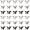30Pcs 3 Colors Aolly Chandelier Component Links, Buttrerfly, Mixed Color, 18x31.5x9.5mm, Hole: 2mm, 10pcs/color