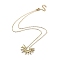 PVD Vacuum Plating 304 Stainless Steel Pendant Necklaces for Women, Sun, Golden, 17.72 inch(45cm)