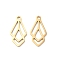 201 Stainless Steel Pendants, Laser Cut, Hollow, Leaf Charm, Golden, 20x10x1mm, Hole: 1.6mm
