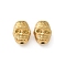 304 Stainless Steel Beads, Real 18K Gold Plated, Skull, 10x8x5.5mm, Hole: 1.5mm