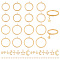 DIY Charms Finger Ring Making Kit, Including 304 Stainless Steel Loop Ring Base & Pendants & Jump Rings, Star & Cross & Moon & Heart, Golden, 82Pcs/box