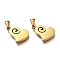 Ion Plating(IP) 304 Stainless Steel Pendants, Manual Polishing, Heart, Golden, 20x14x3.5mm, Hole: 6x2.5mm