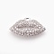 Brass Micro Pave Cubic Zirconia Pendants, Lip, Clear, Platinum, 9.5~10x17x3.5mm, Hole: 1.5mm