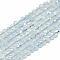 Natural Aquamarine Beads Strands, Faceted, Round, 2~2.5mm, Hole: 0.3mm, about 177pcs/strand, 14.9 inch