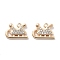 Micro Pave Clear Cubic Zirconia Pendants, Cadmium Free & Nickel Free & Lead Free, Sleigh, Real 18K Gold Plated, 9x13x2.5mm, Hole: 1.4mm