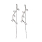 Brass Long Tassel Pendants, with Crystal Rhinestone, Twist Wave, Platinum, 77~80x14x2.5mm, Hole: 8mm