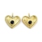 Ion Plating(IP) 316L Surgical Stainless Steel Pendants, Nickel Free, with Jet Rhinestone, Heart Charms, Real 18K Gold Plated, 14x13.5x2mm, Hole: 2mm
