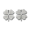 Non-Tarnish 201 Stainless Steel Pendants, Laser Cut, Clover Charm, Stainless Steel Color, 16.5x15.5x1mm, Hole: 1.4mm
