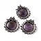 Natural Amethyst Pendants, Dragon Charms, with Rack Plating Antique Silver Tone Alloy Findings, Cadmium Free & Lead Free, 43x41x6mm, Hole: 7x8.5mm