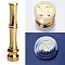 Golden Tone Brass Wax Seal Stamp Head with Bamboo Stick Shaped Handle, for Greeting Card Making, Letter N, 74.5x15mm