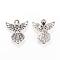 Tibetan Style Alloy Pendants, Angel, Cadmium Free & Lead Free, Antique Silver, 26x24x2.5mm, Hole: 1mm, about 370pcs/1000g