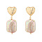 Heart Baroque Pearl Vintage Style Earrings, Gold Plated Brass Long Earrings
