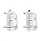 Tarnish Resistant 304 Stainless Steel Charms, Laser Cut, Alphabet, Stainless Steel Color, Letter.B, 12x8.5x0.8mm, Hole: 1mm